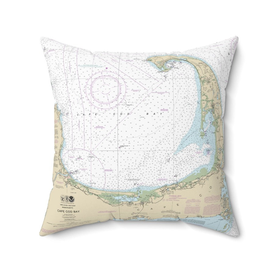Cape Cod Nautical Chart Pillow