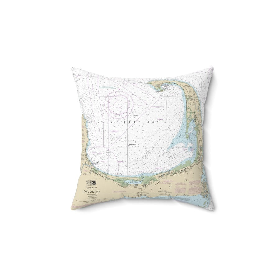 14" x 14" Cape Cod Nautical Chart Pillow