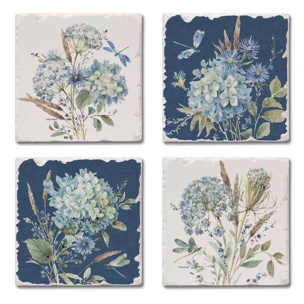 Hydrangea Coaster Set | 4 Assorted Tile Designs