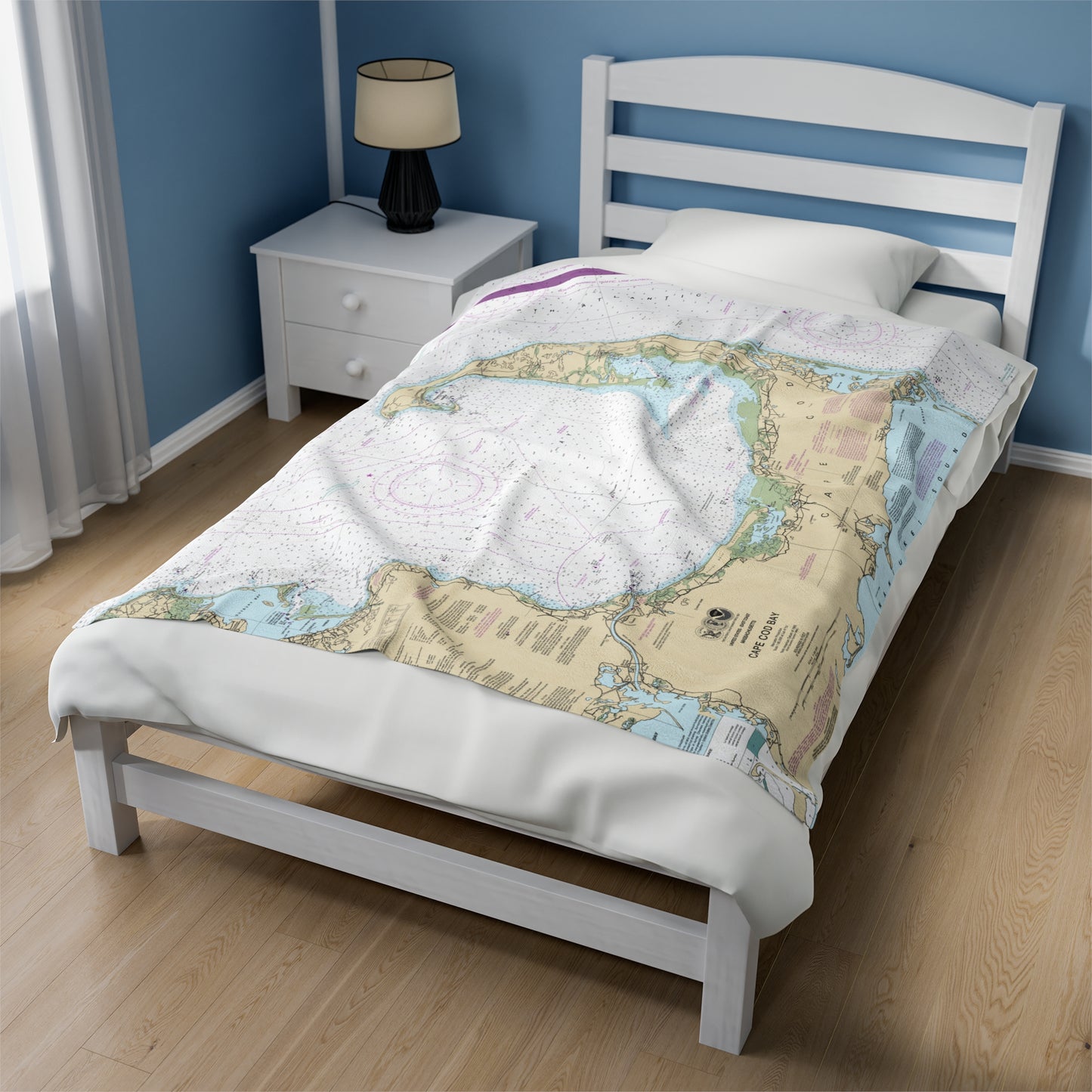 Cape Cod Bay Nautical Chart 13246 Plush Blanket