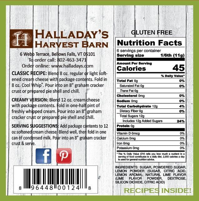 Halladay's Key Lime Cheesecake Mix