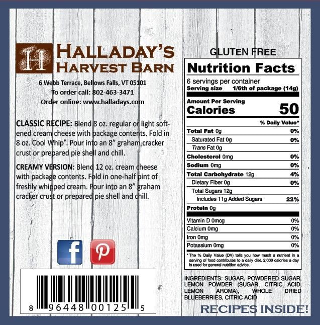 Halladay's Lemon Blueberry Cheesecake Mix