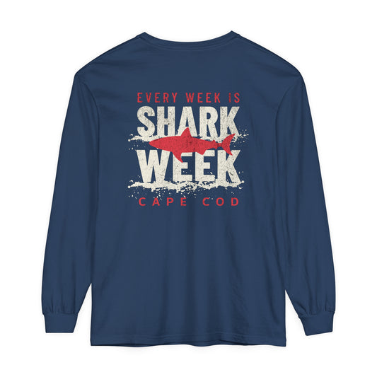 Every Week is Shark Week Garment-dyed Long Sleeve T-Shirt