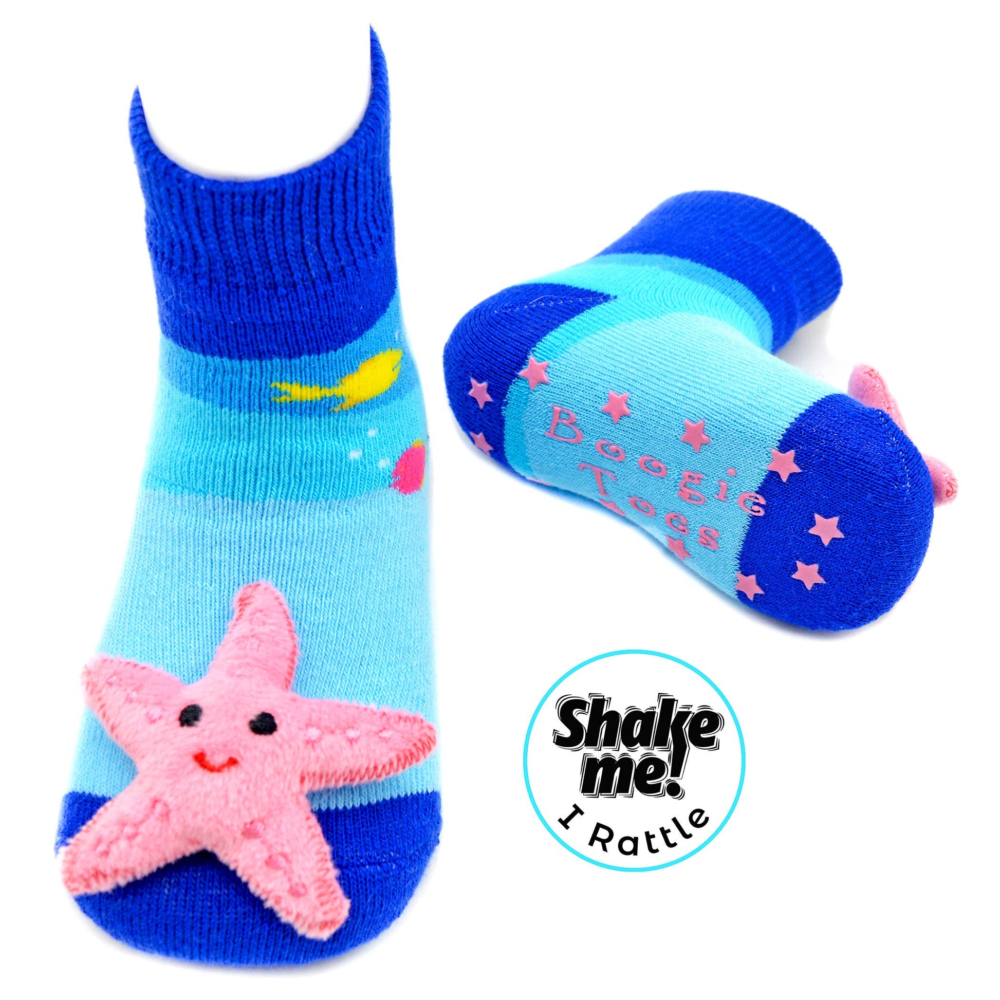 Starfish Boogie Toes - Baby Rattle Socks