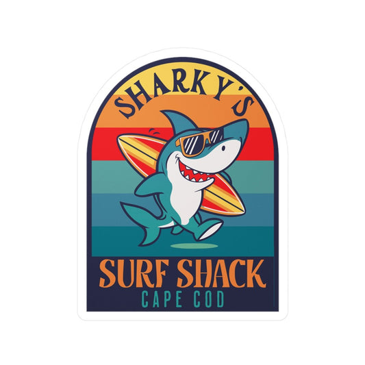 Sharky's Surf Shack Cape Cod Retro Sticker