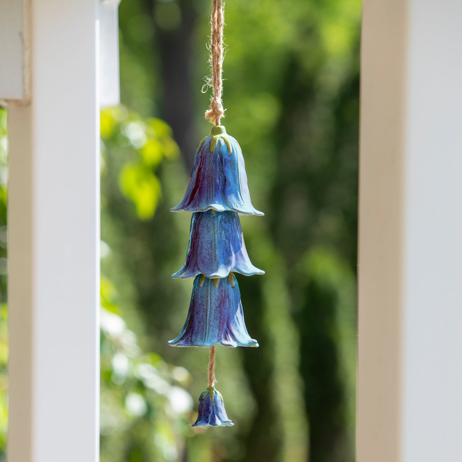 Beautiful Garden Bell - Blue Ceramic Wind Chime