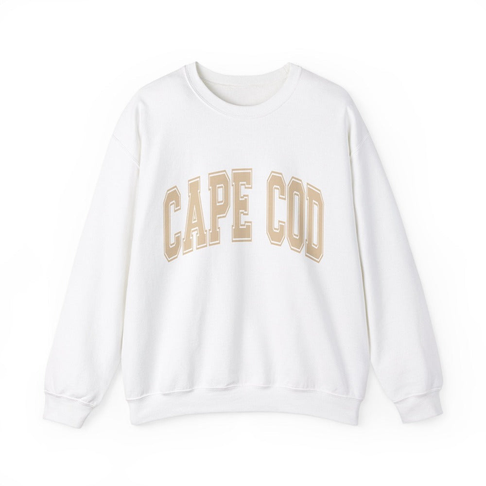 Cape Cod White + Tan Varsity Crewneck 