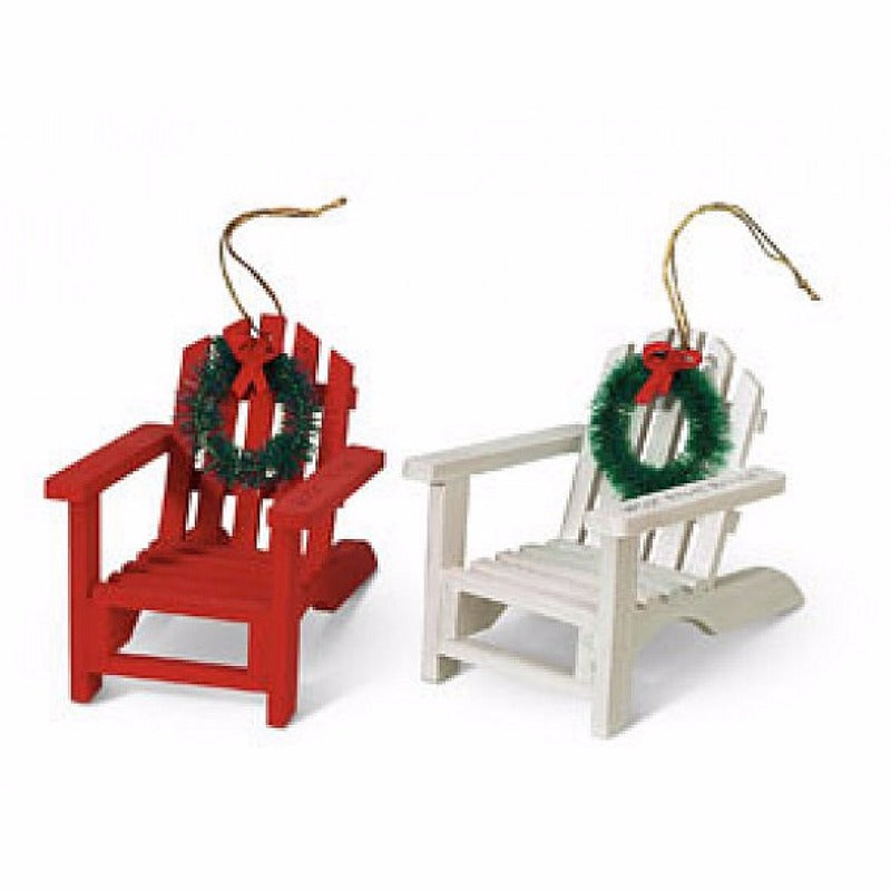 These Cape Cod Adirondack & Wreath Ornaments just capture the essence of a Cape Cod vacation.