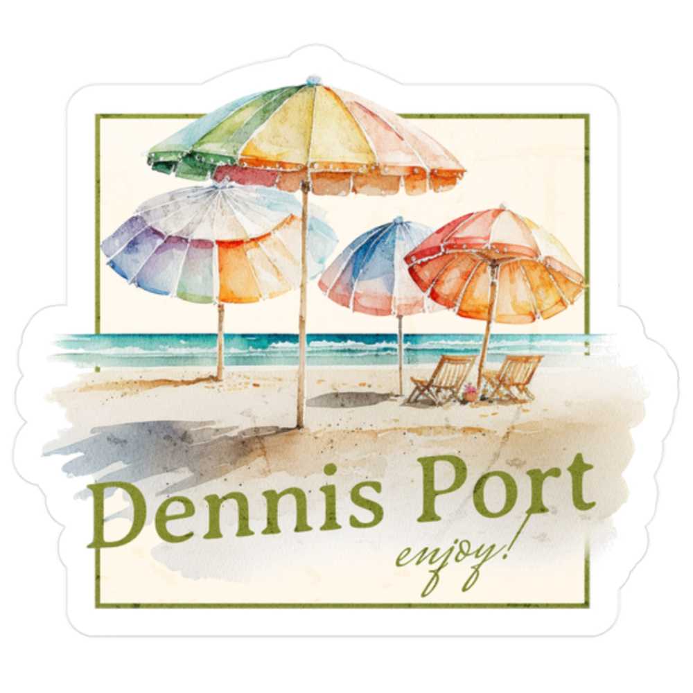 Cape Cod Beach Umbrellas Sticker