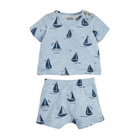 Sailboat baby short set