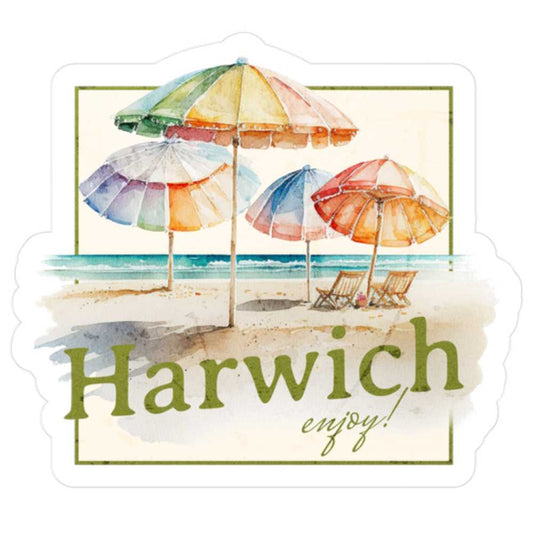 Cape Cod Beach Umbrellas Sticker