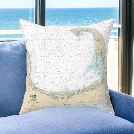 Cape Cod Nautical Chart Map Pillow