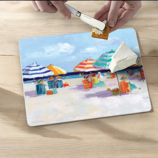 Tea by the Sea Glass Cutting Board