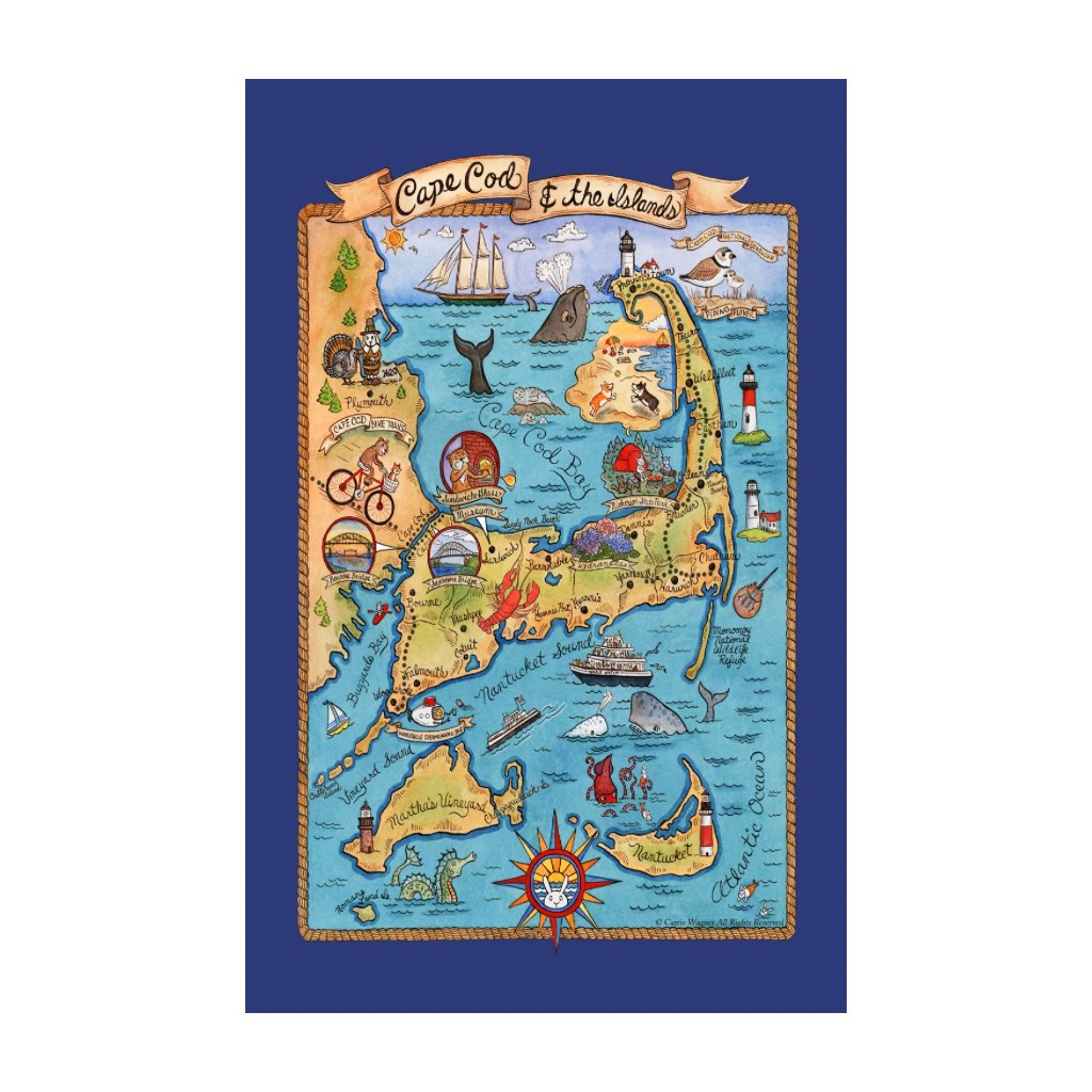 Kay Dee Poster Style Tea Towel Cape cod