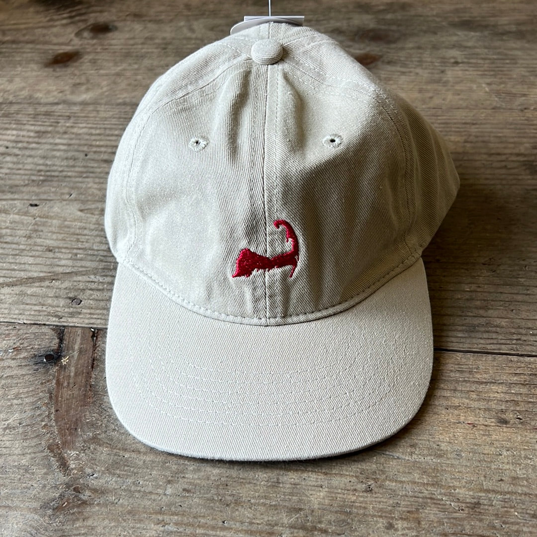 Kids Cape Cod embroidered map cap in the color Khaki