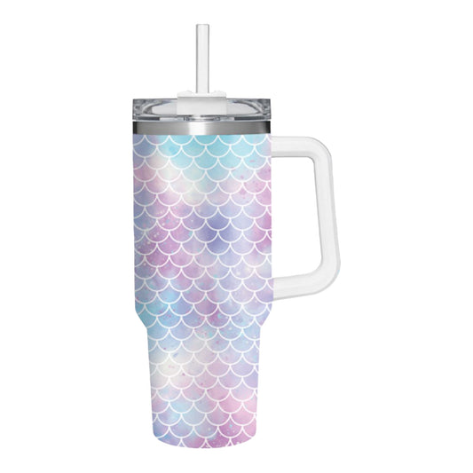 Mermaid scales design travel tumbler