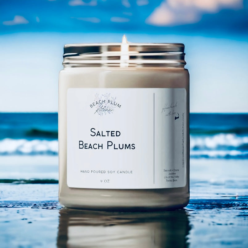 Beach plum, kitchen salted, beach, plums, scented soy candle – the best Cape Cod scented candle