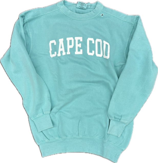Sea foam colored garment dyed Cape Cod crewneck sweatshirt