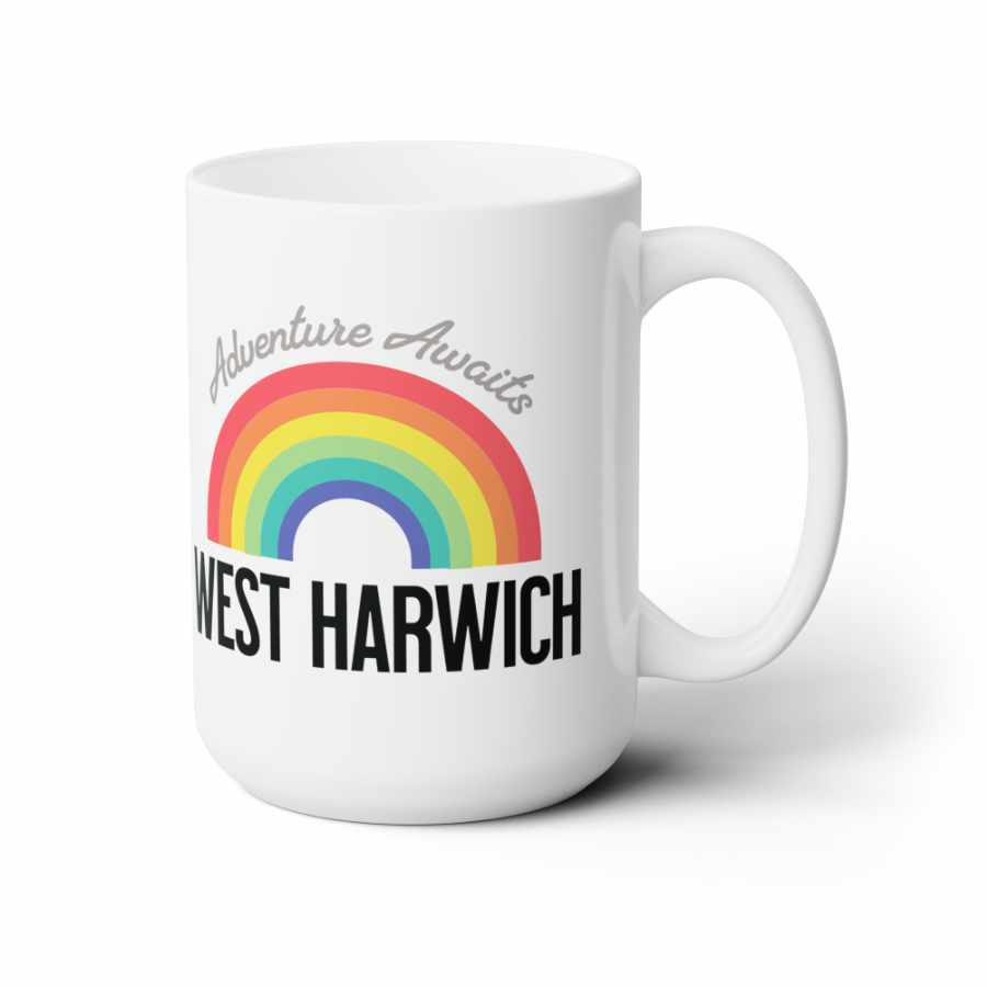 Adventure Awaits Rainbow Ceramic Mug 15oz