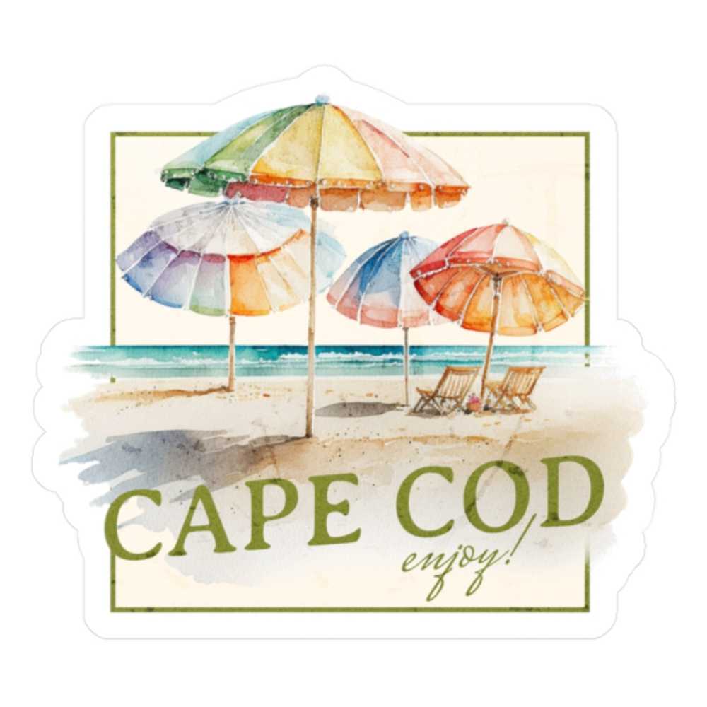 Cape Cod Beach Umbrellas Sticker