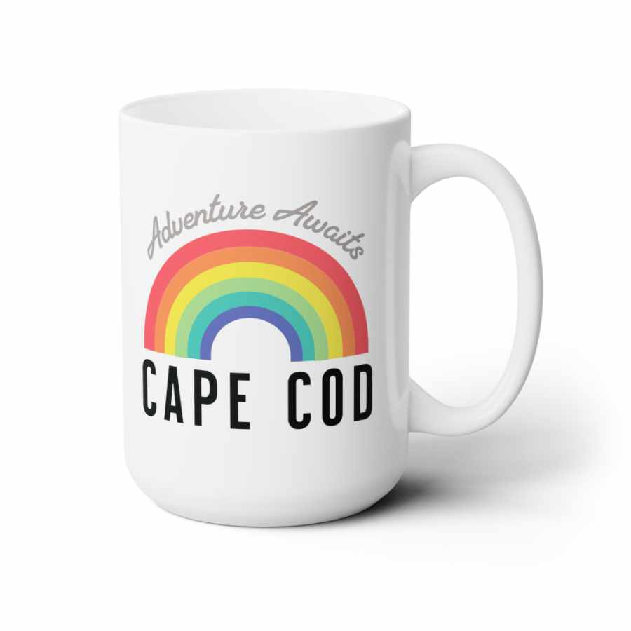 Adventure Awaits Rainbow Ceramic Mug 15oz
