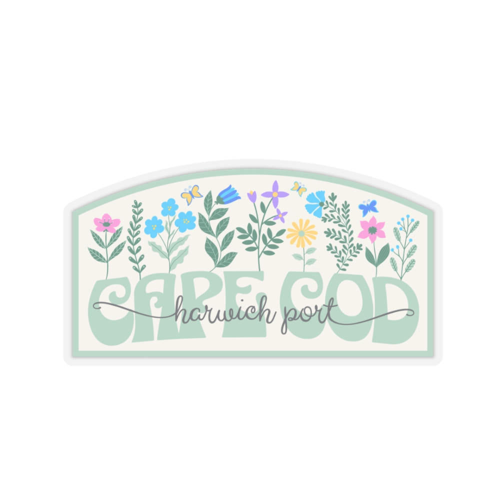 Cape Cod Wildflowers Retro Sticker - Harwich Port