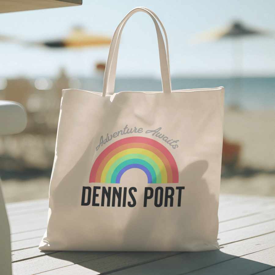 Adventure Awaits Rainbow Canvas Tote Bag