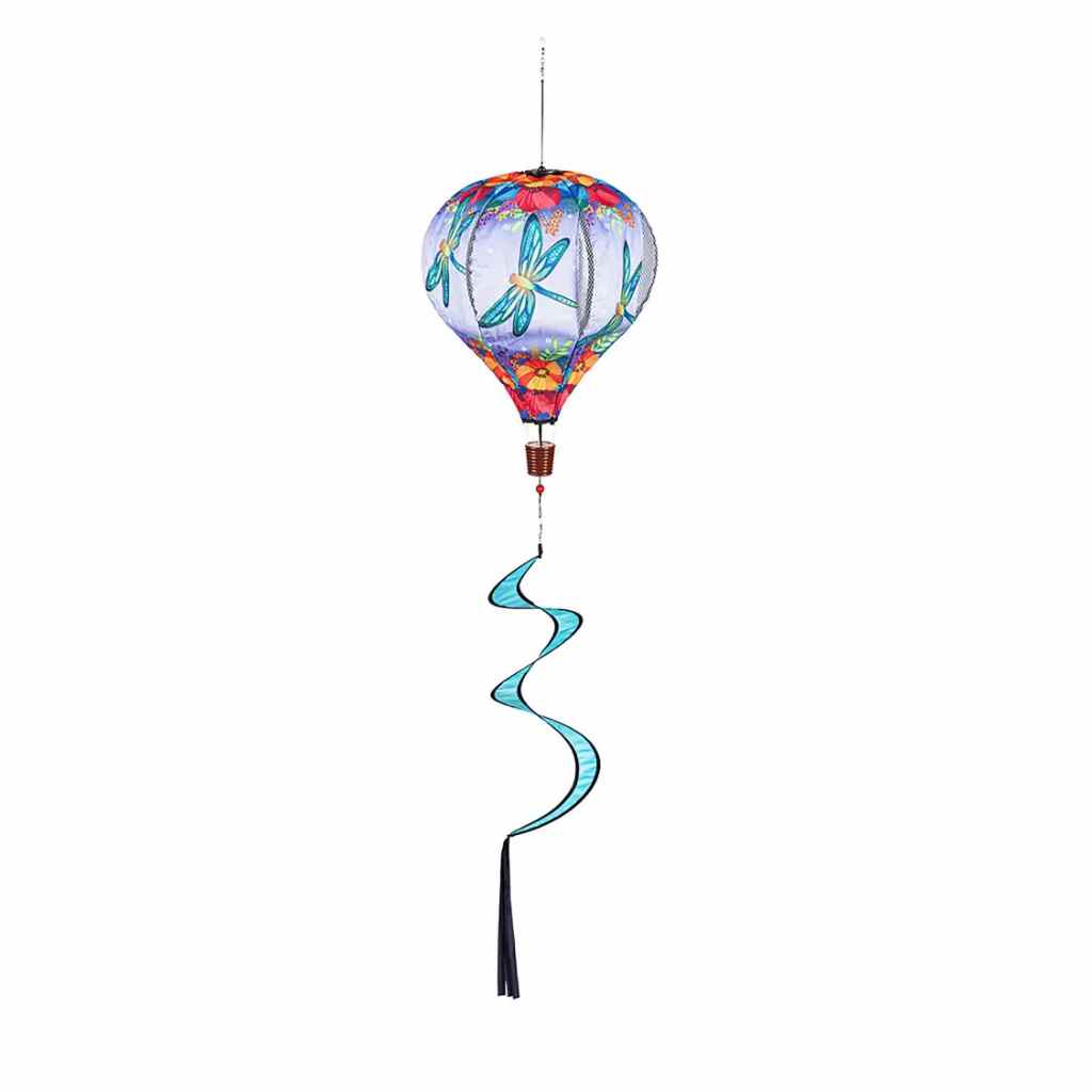 Fluttering dragonfly Hot Air Balloon Garden Spinner