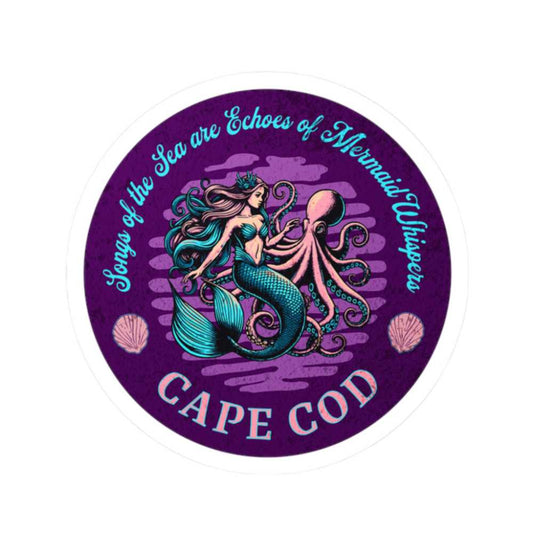 Mermaid Octopus Whispers Cape Cod Sticker
