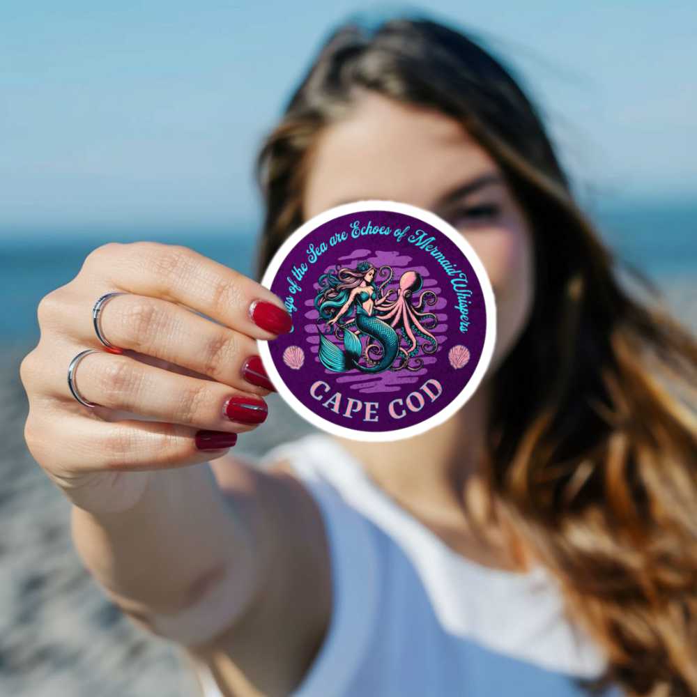 Mermaid Octopus Whispers Cape Cod Sticker