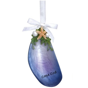 I love mussels! And I love the deep blue and purple tones of this Mussel Shell Ornament | LaBelle Cape Cod