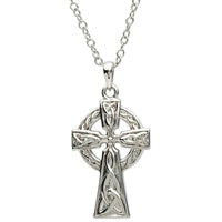 Platinumware Small Celtic Cross Pendant by Shanore | Irish Made Platinum Plated Celtic Jewelry | LaBelle's General Store