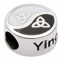 Tara's Diary Yin Yang Sterling Silver & Enamel Trinity Knot Bead