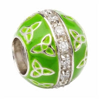 Tara's Diary Sterling Silver Green Trinity Bead