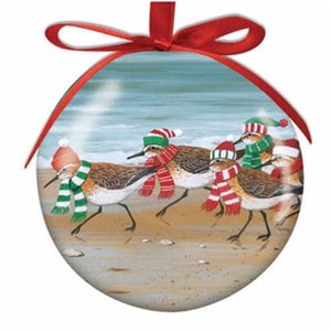 I love these adorable sandpipers on this Cape Cod Ball Ornament! | LaBelle's General Store