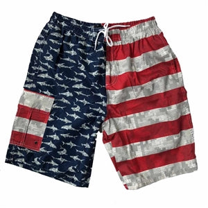 Feel like an Olympian in American Flag Swim Shorts, perfect for the patriotic beach bum or the pool guy with a taste for old glory.