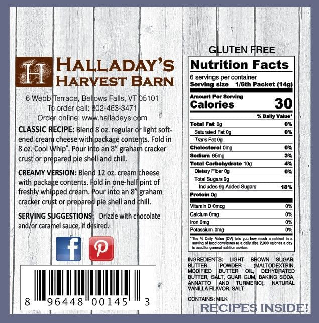Halladay's Salted Caramel Cheesecake Mix
