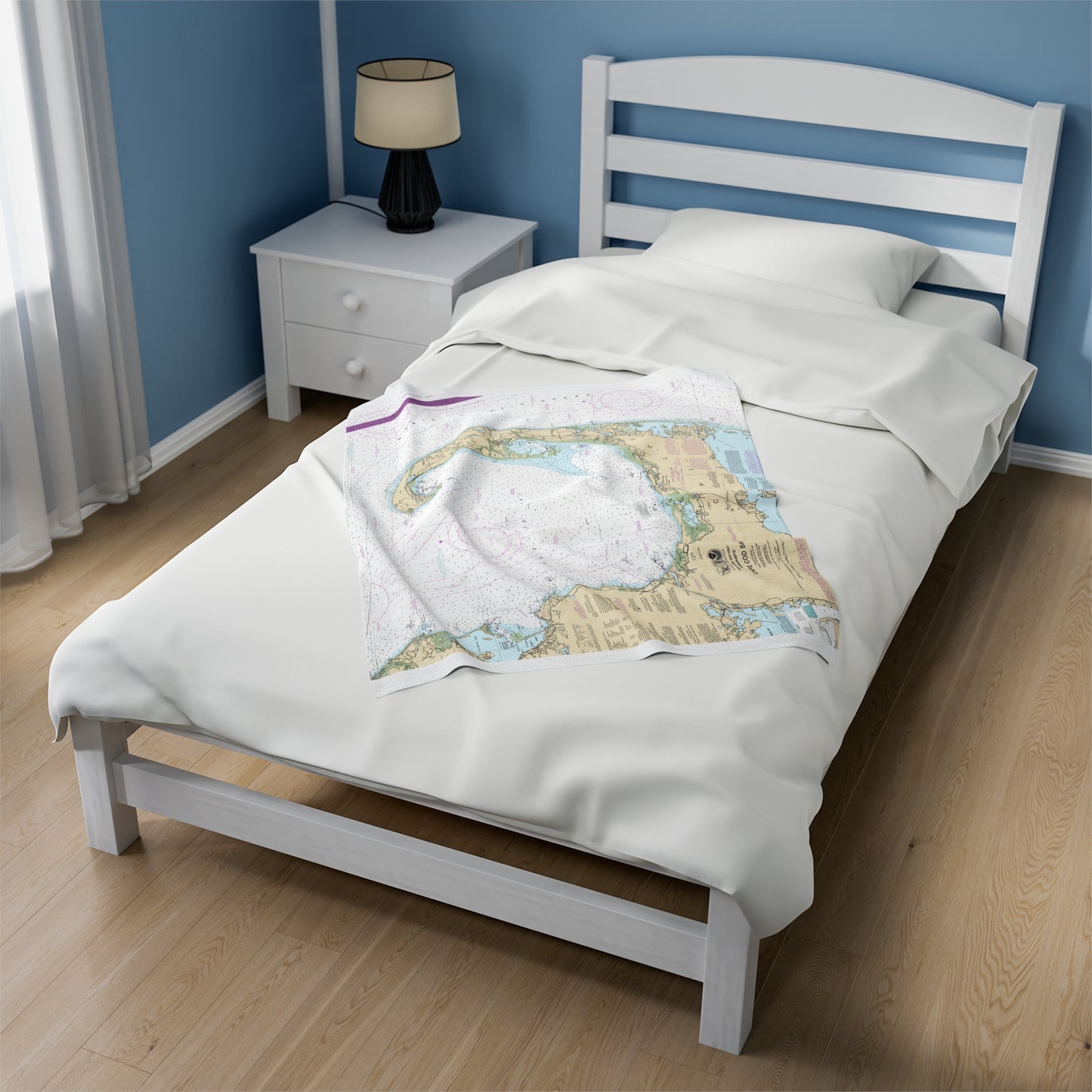 Cape Cod Bay Nautical Chart 13246 Plush Blanket