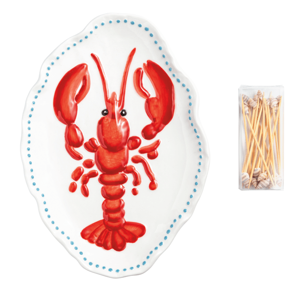 Lobster Stoneware Platter Set
