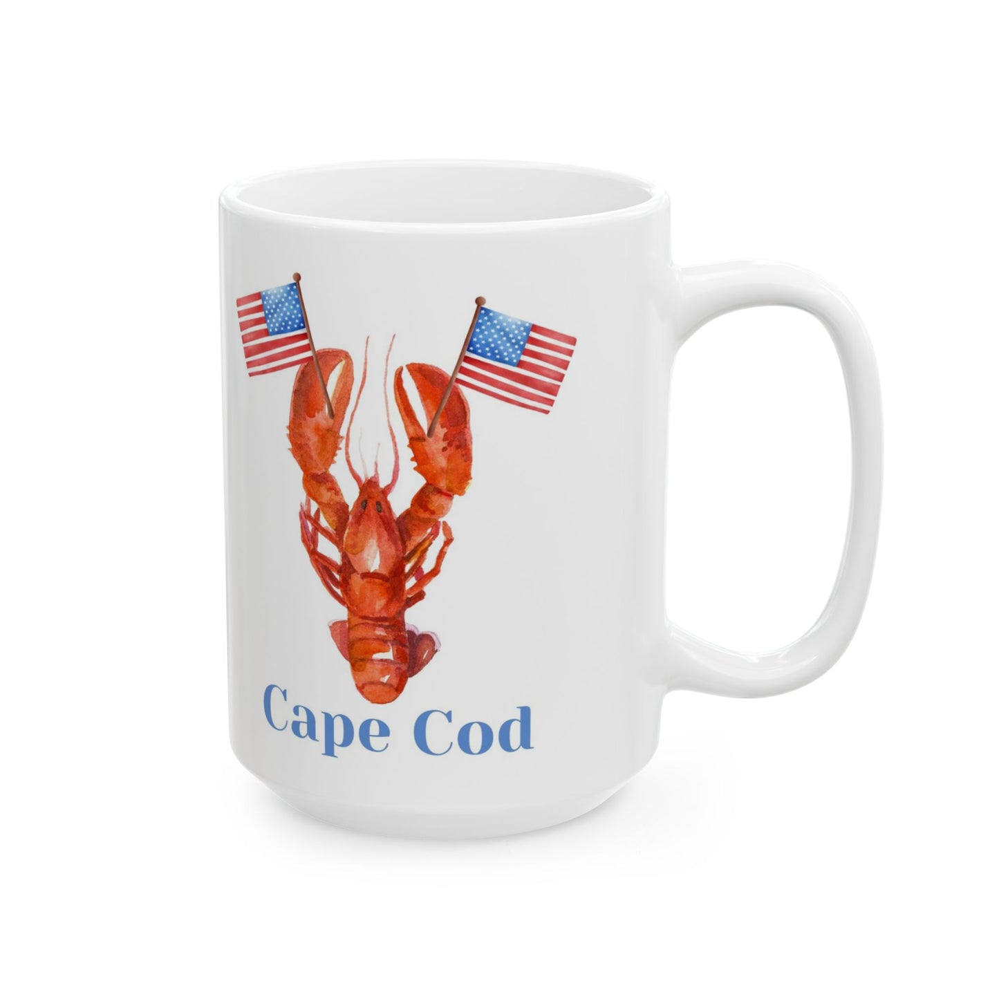 Cape Cod Patriotic Lobster Ceramic Mug
