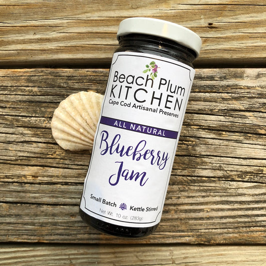 Cape Cod's Beach Plum Kitchen Blueberry Jam is made with real blueberries bursting with antioxidants in small batches and kettle stirred in the traditional artisanal method.