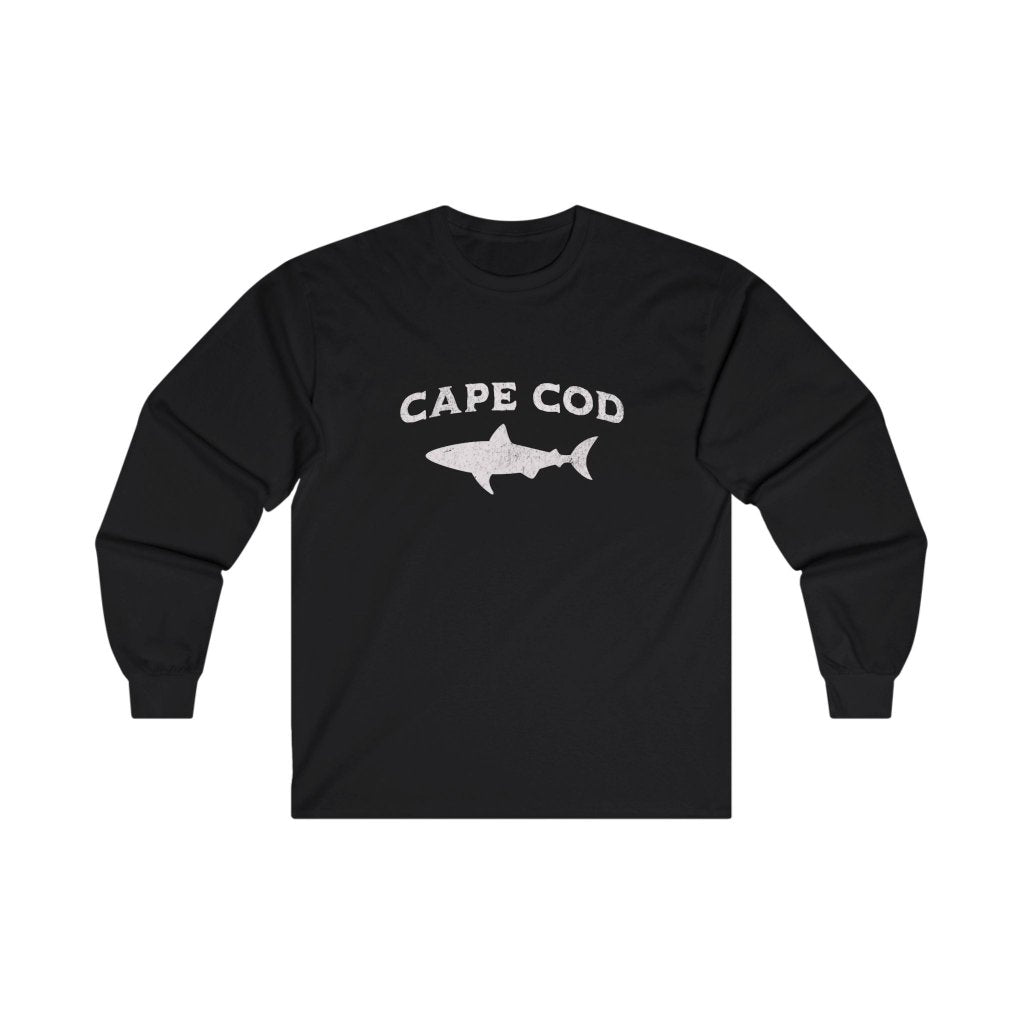 Black Cape Cod Shark Long Sleeve T-shirt