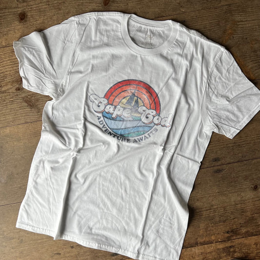 Cape Cod Adventure Awaits  Retro Design White T-Shirt