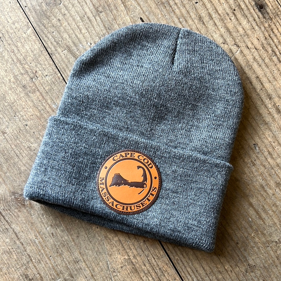 Cape Cod Beanie with vegan leather patch