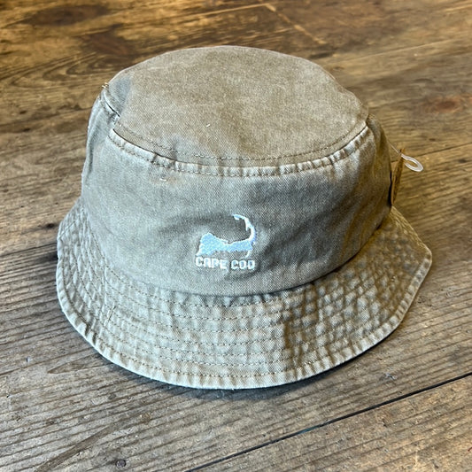 Cape Cod Embroidered Bucket Hat - Beige