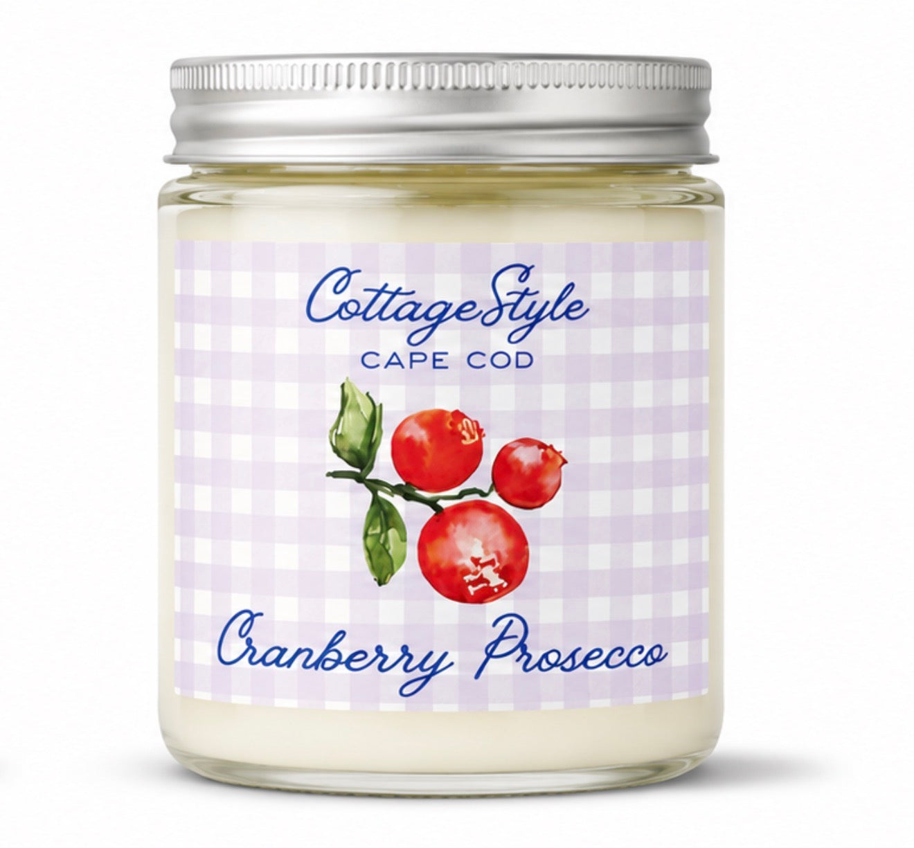 Cottage style Cape Cod made cranberry scented candle