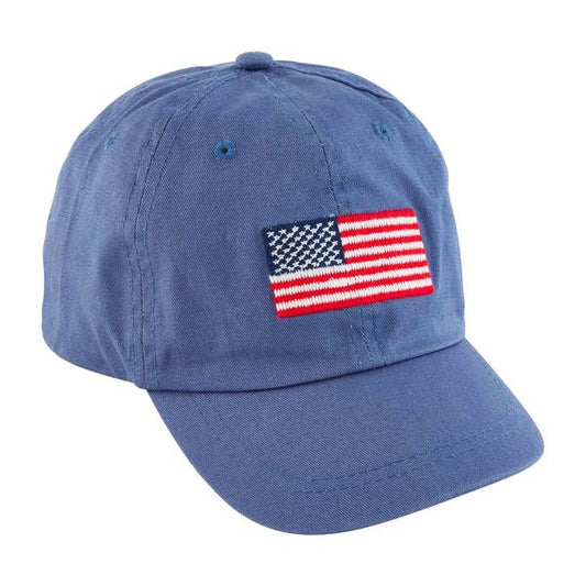 Denim American flag embroidered toddler baseball hat