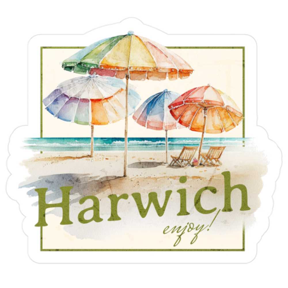 Cape Cod Beach Umbrellas Sticker LaBelle's General Store