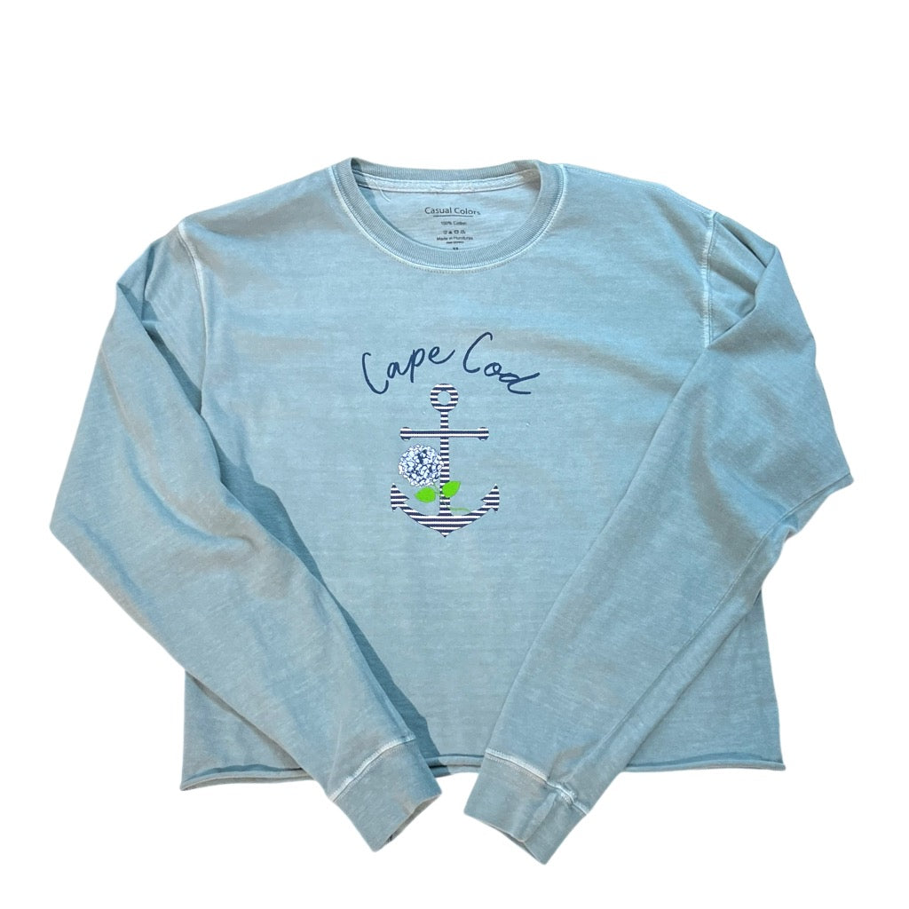 Cape Cod Long Sleeve Cropped Crewneck Tee