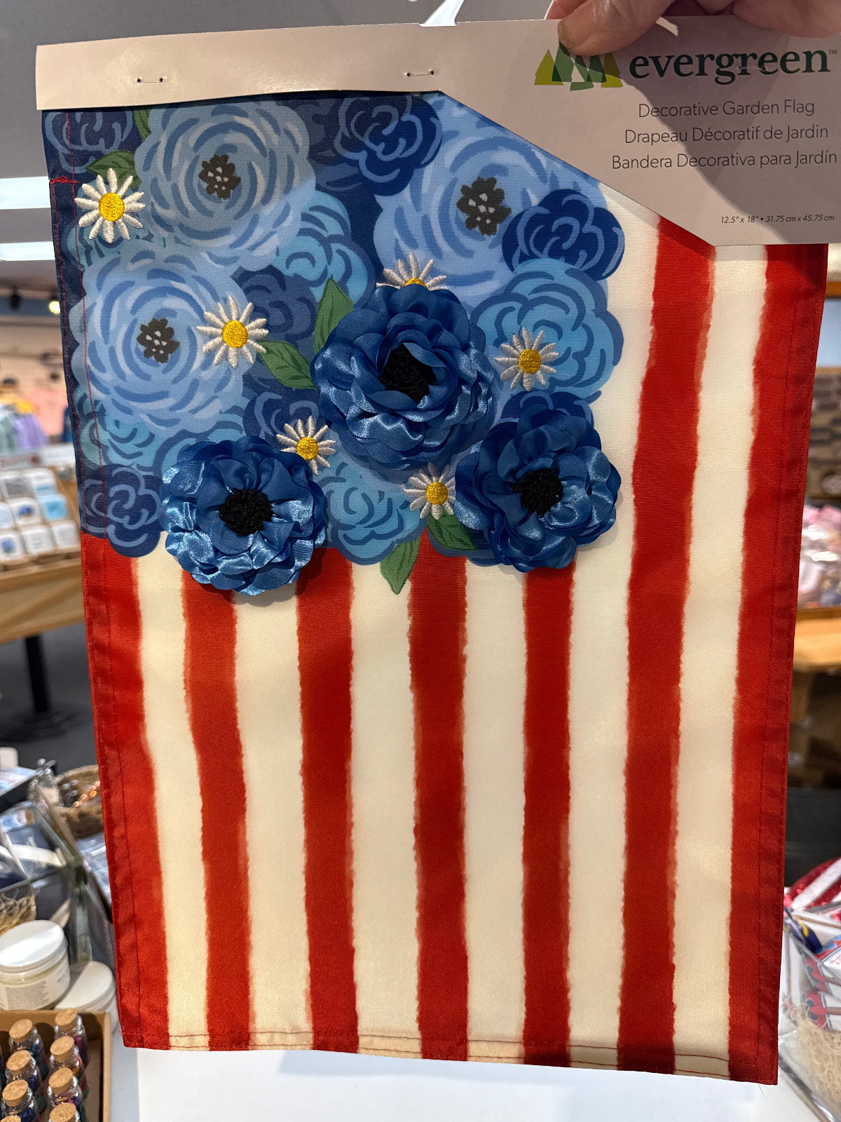 American flag appliqué garden flag